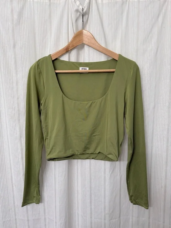 Cotton On Green Scoop Neck Crop Top - Picture 1 of 4